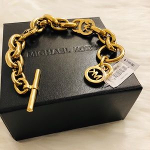Michael Kota Logo Lock Link Bracelet